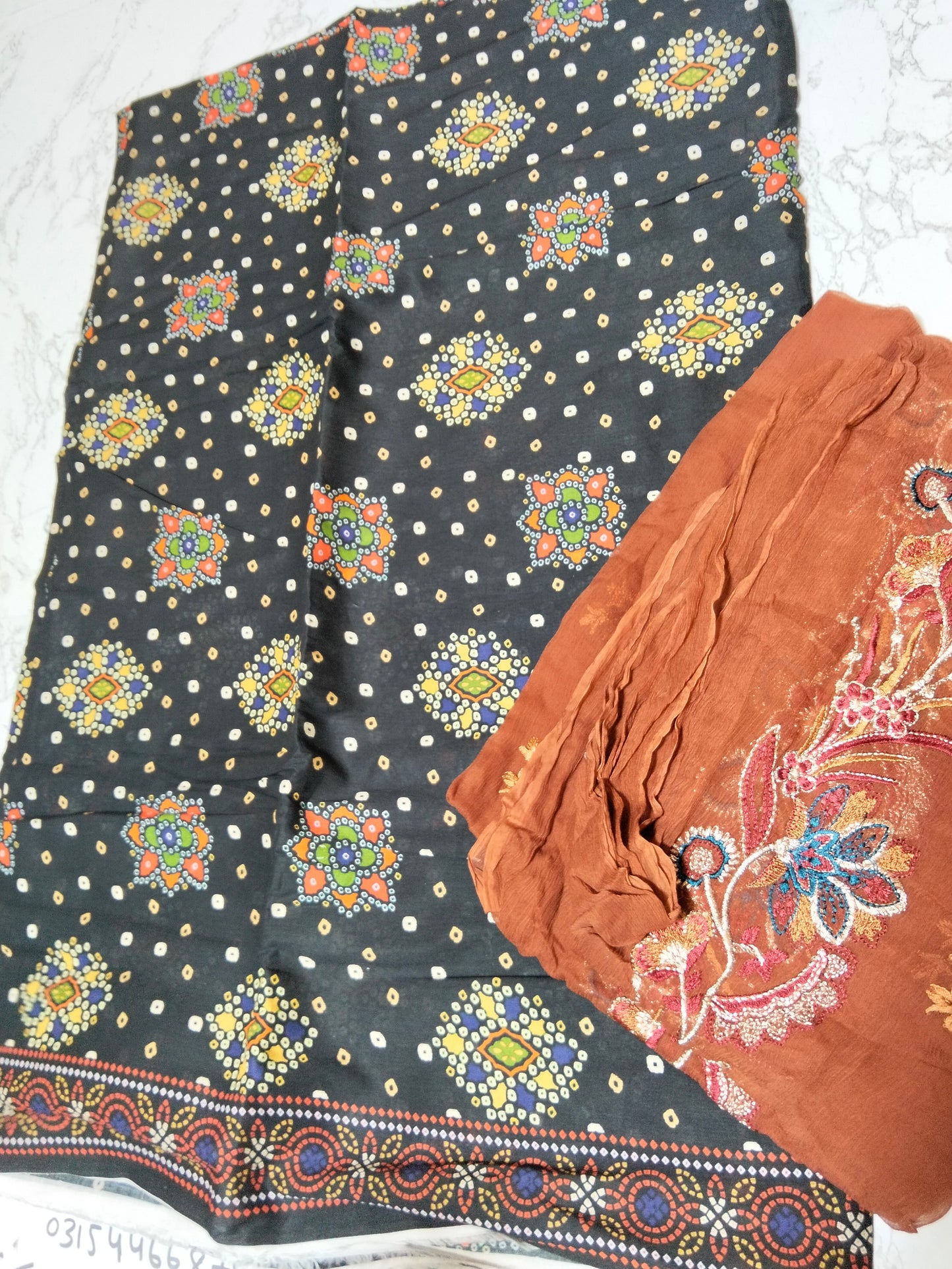 Sale printed lawn 2pc + breeze embroided pure chiffon dupatta