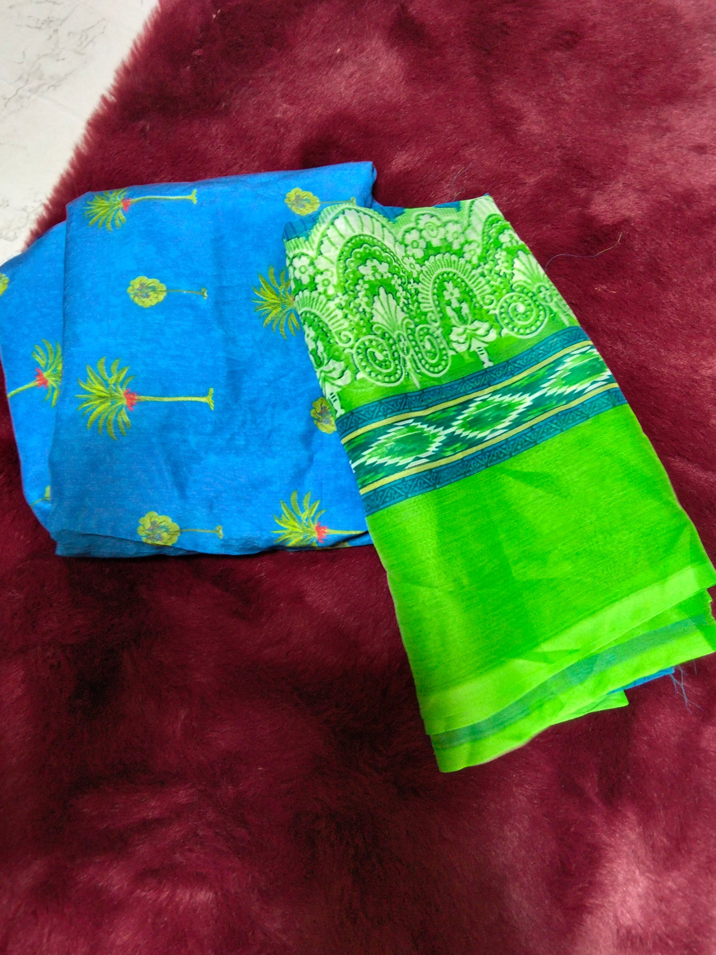Sale printed silk Shirt and printed chiffon dupatta (2pc)