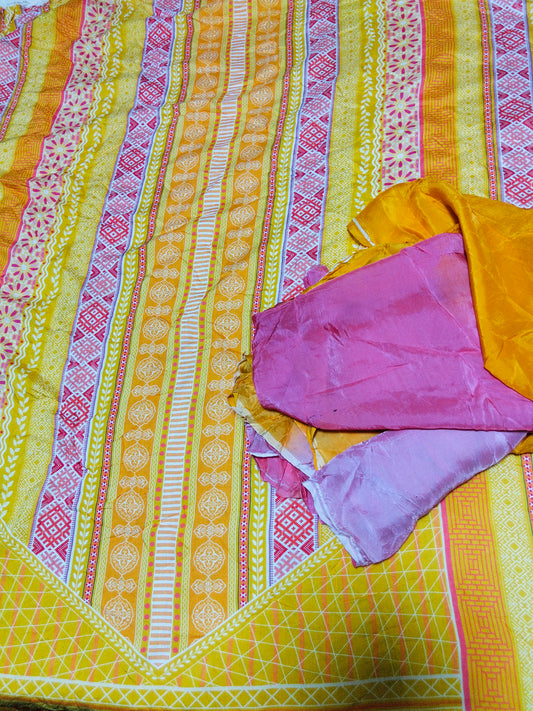 Sale FTA printed silk 2pc shirt and dupatta