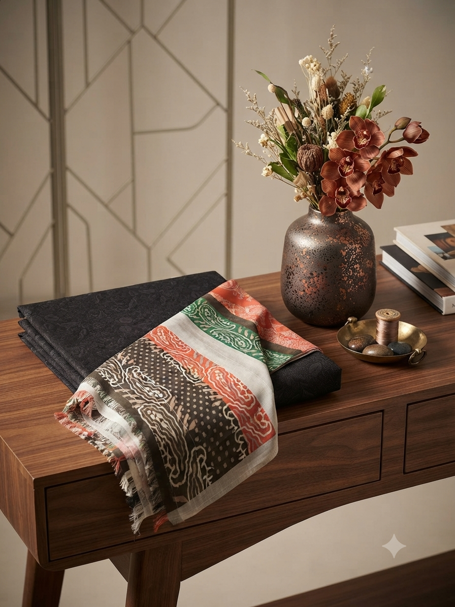 Sale Jazmine by baroque printed linen 3pc with printed wool shawl winter
