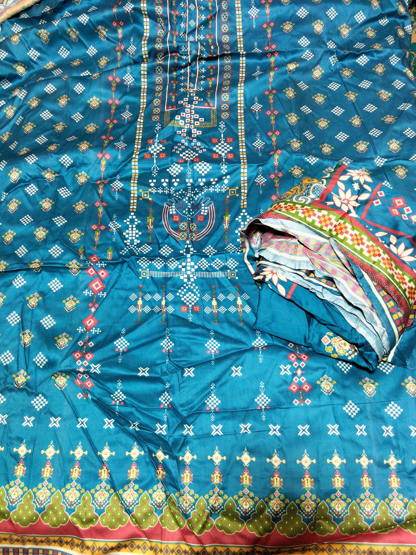 Sale printed linen 2pc shirt and Dupatta