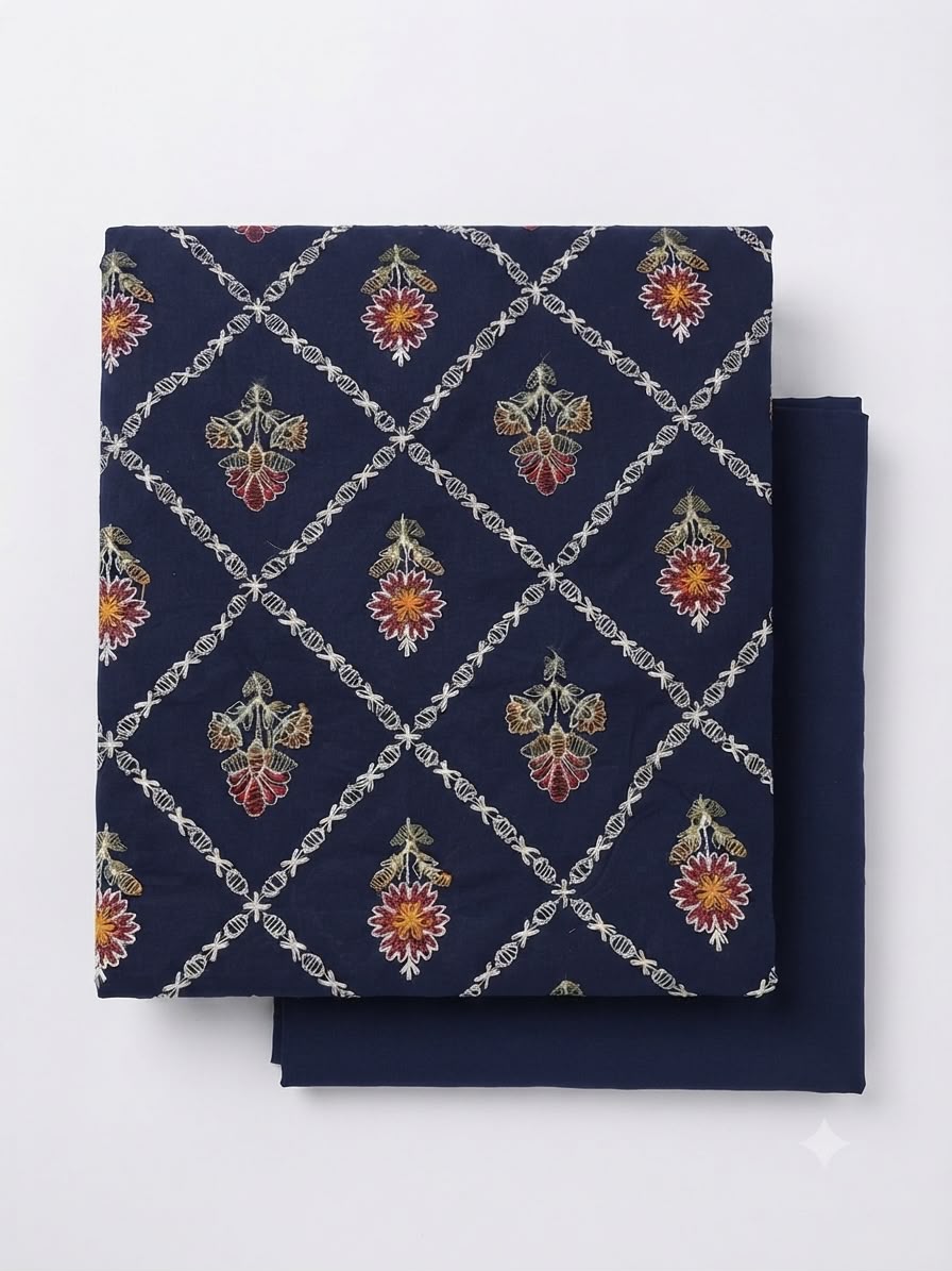 Sale Bareeze style embroided lawn shirt with plain trouser