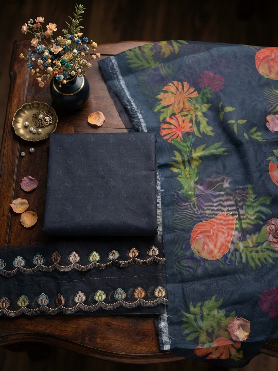 Iznik printed lawn 3pc with patches