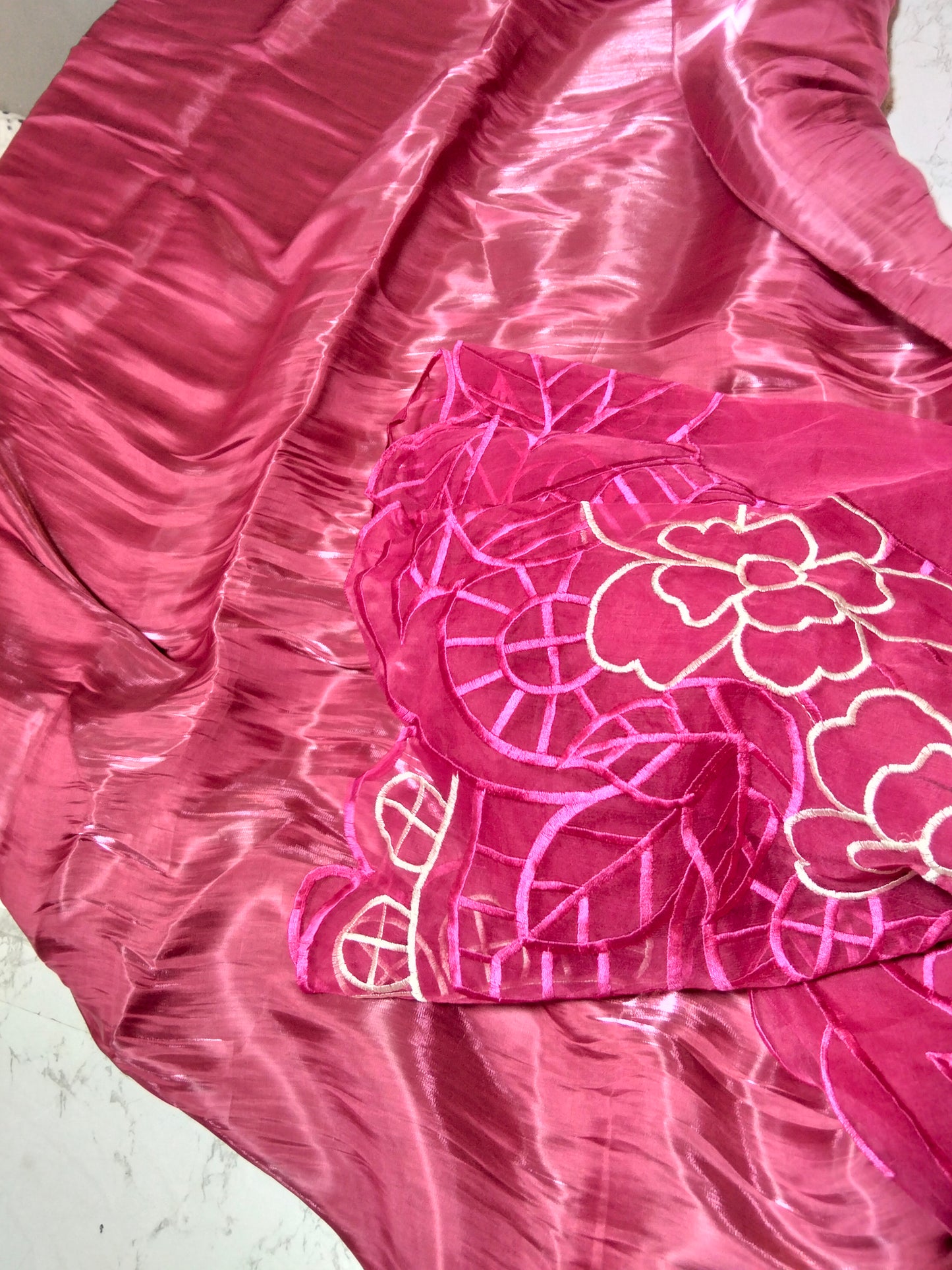 Sale Plain shisha silk 2pc+ Embroided organza fabric dupatta