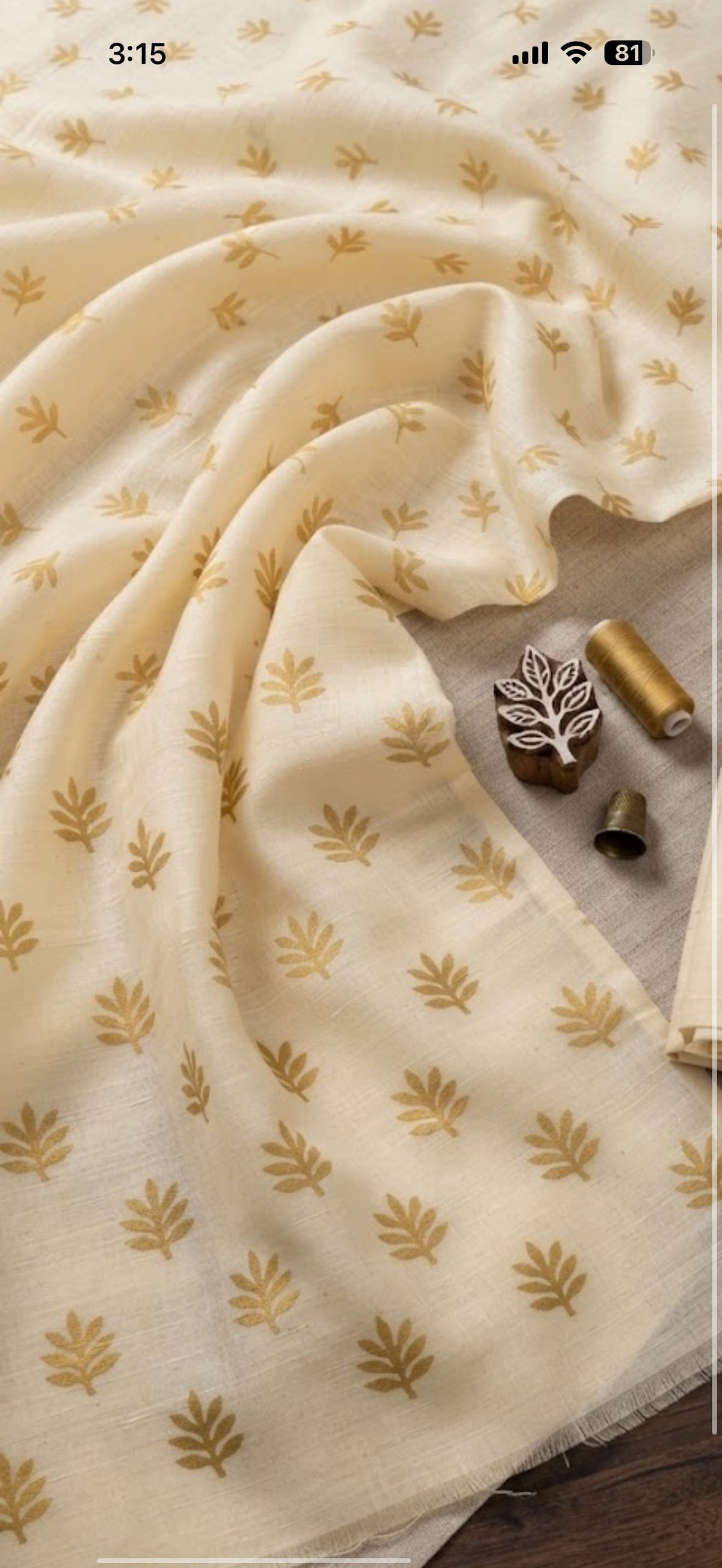Block printed raw silk 2 pc
