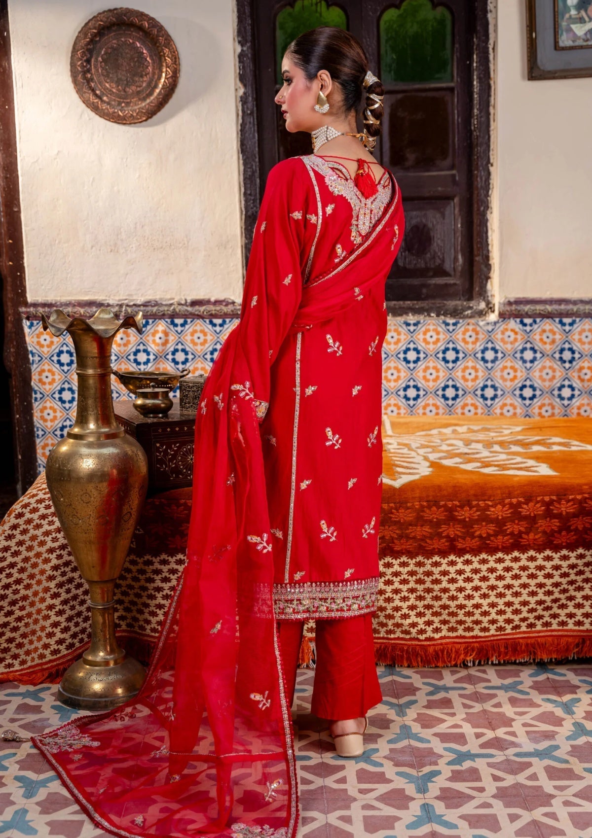 Fatima Hussain (Leila) embroidered lawn 3pc with embroidered khadi net duppata