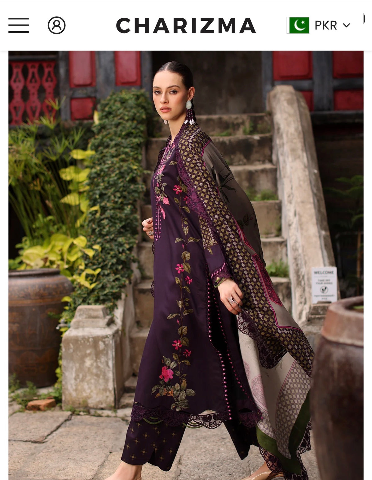 Charizma staple 3-PC UNSTITCHED EMBROIDERED LINEN COLLECTION CCW7-05
