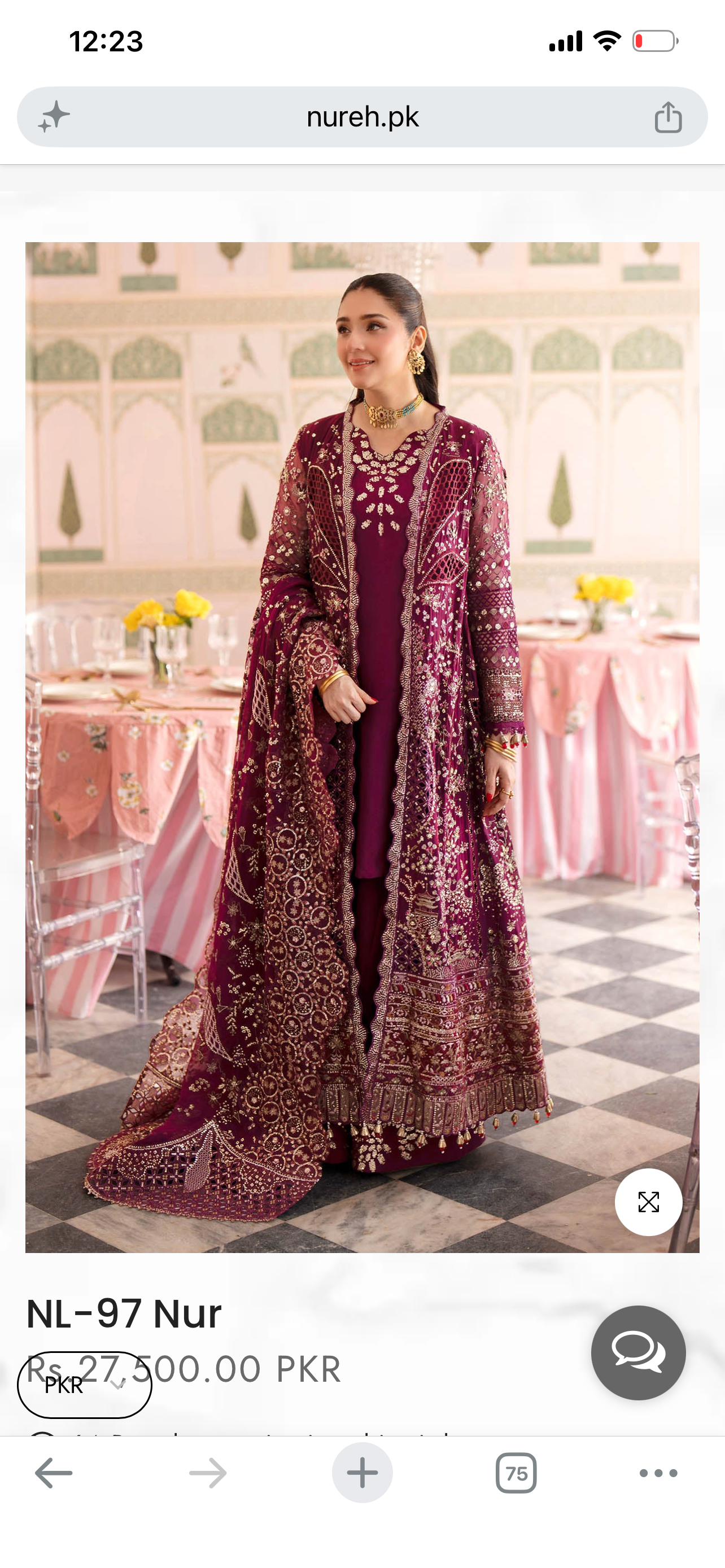 Nureh jhoomroo luxury formal (pure chiffon)