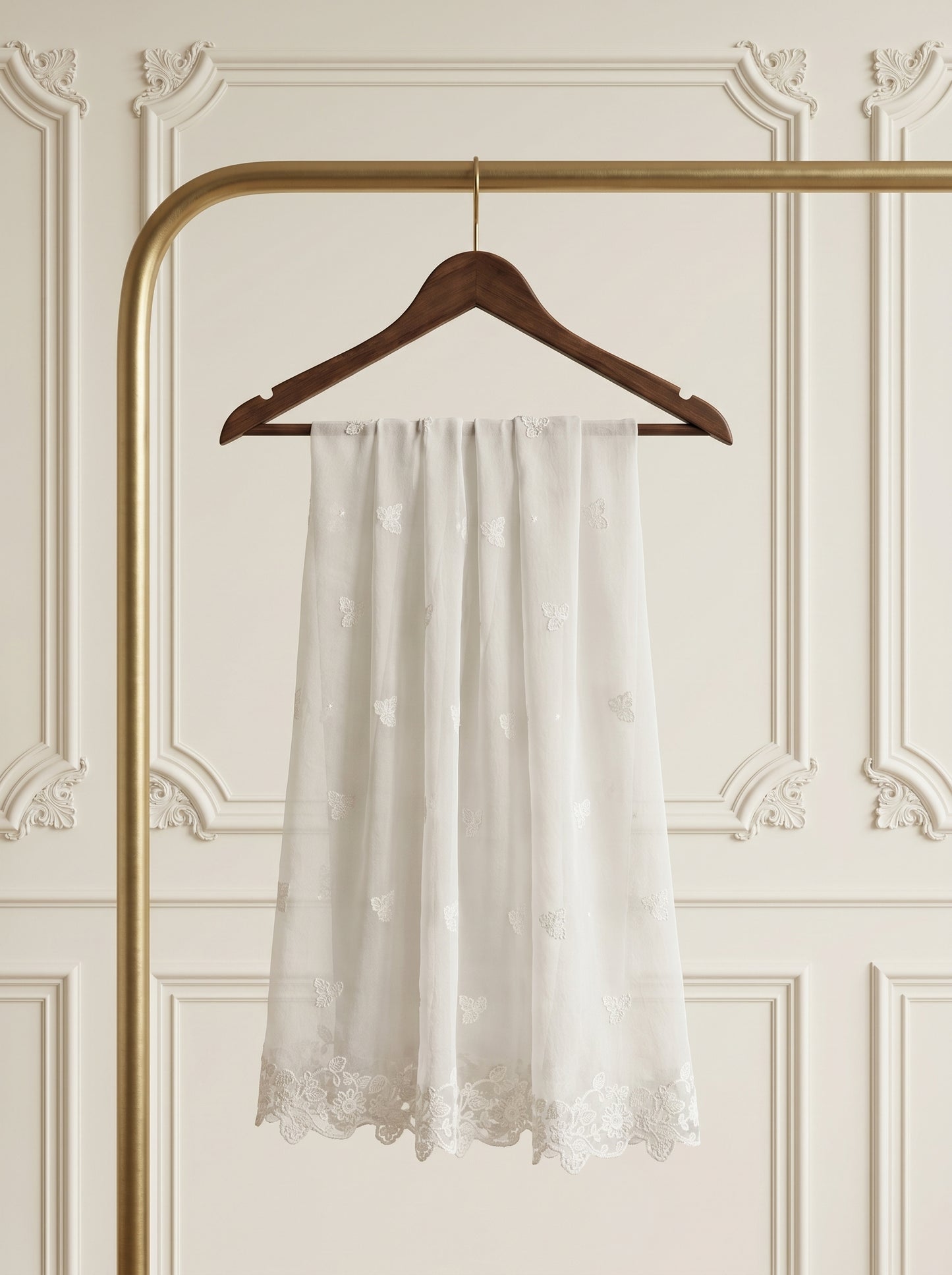 chiffon embroided duppata dyeable in all colors two side embroidery