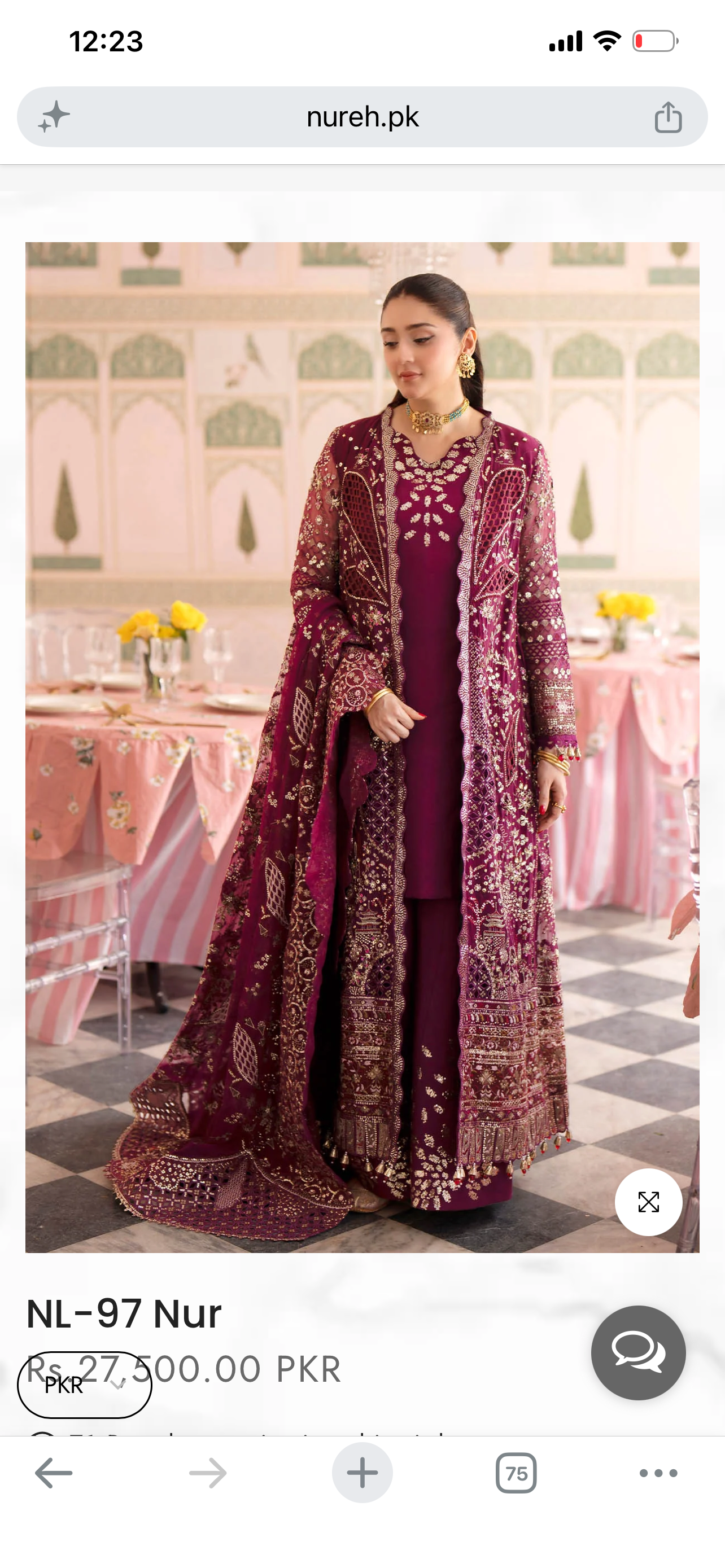 Nureh jhoomroo luxury formal (pure chiffon)