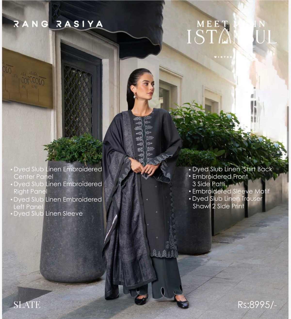 Rang rasiya luxury embroidered 3pc winter
