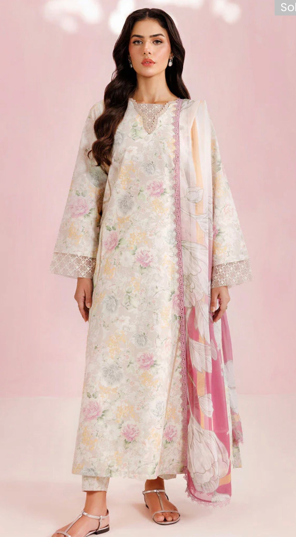 Farasha by baroque embroided lawn 3pc