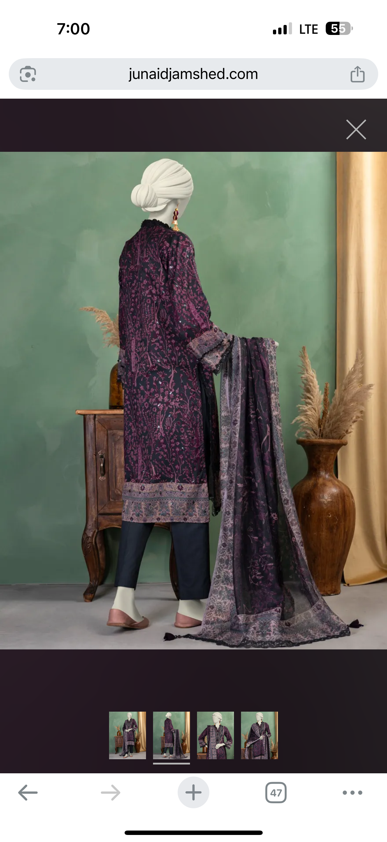 J. Embroided lawn shirt unstitched