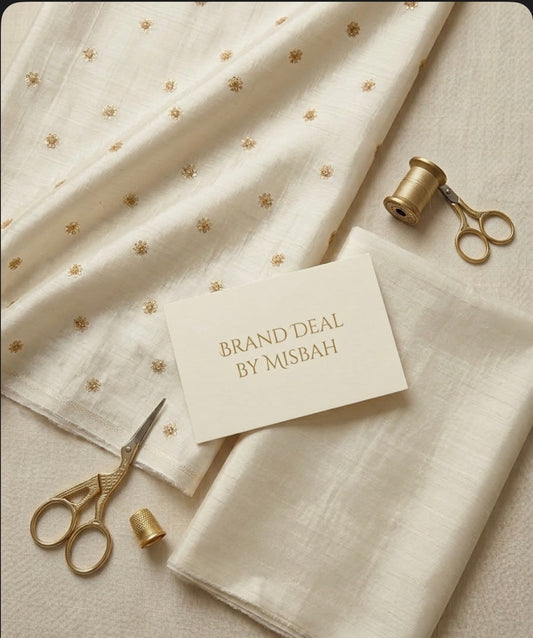 Raw silk embroided 2pc dyeable clearance