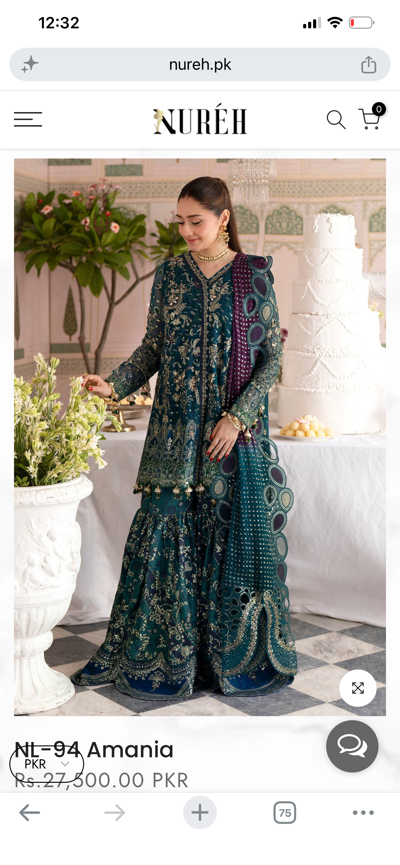 Nureh jhoomro luxury formal (pure chiffon)