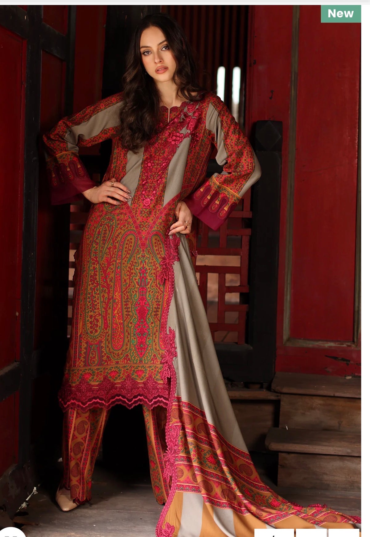 Charizma staple 3-PC UNSTITCHED EMBROIDERED LINEN COLLECTION CCW7-04