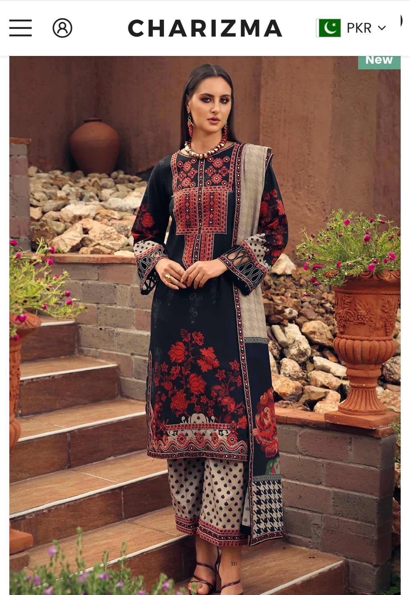 Charizma 3-PC UNSTITCHED EMBROIDERED LINEN COLLECTION CCW7-10