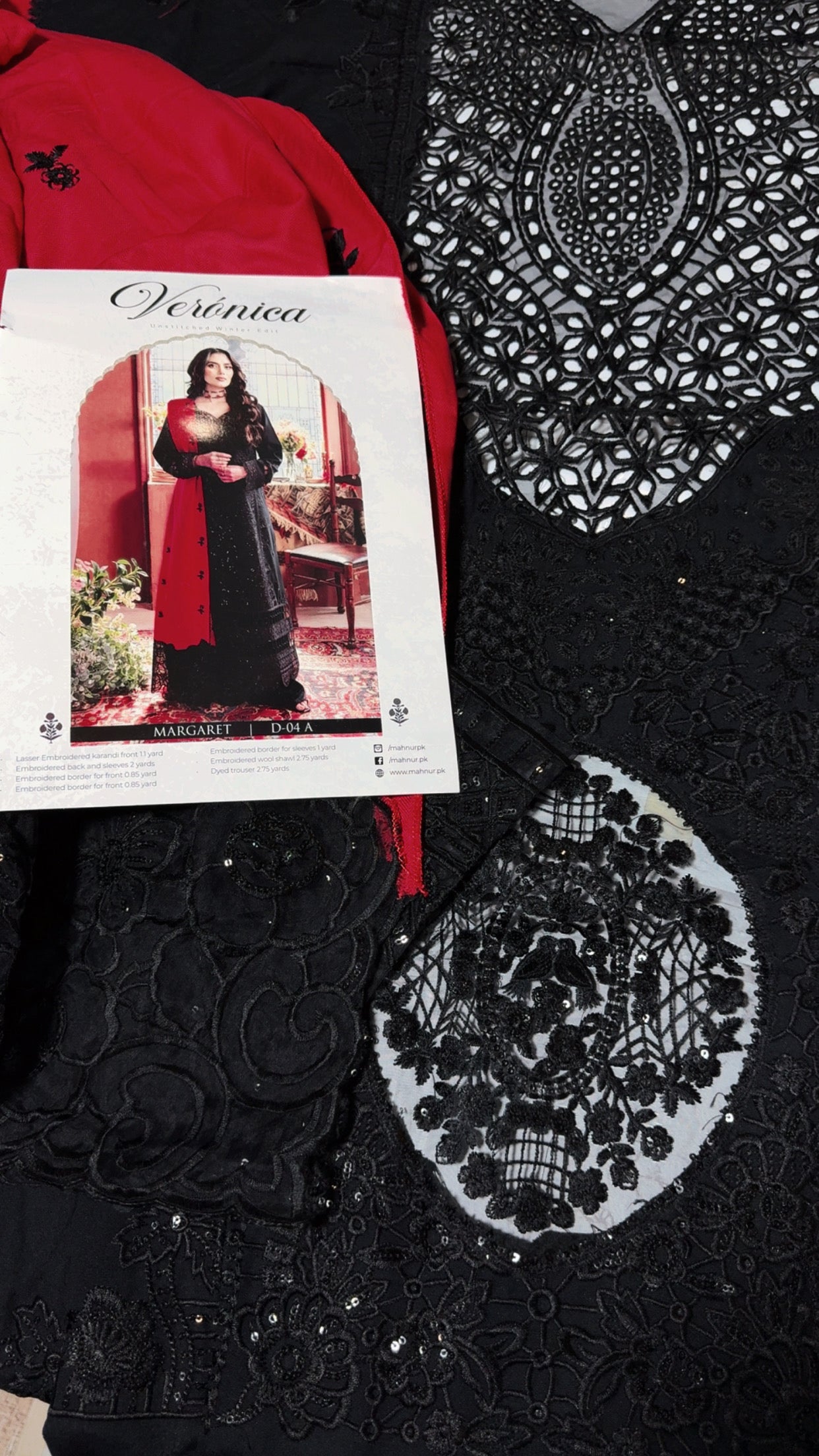 Parishay luxury winter embroided 3pc