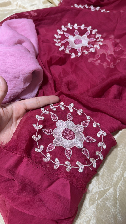Ethnic embroided chiffon 2pc