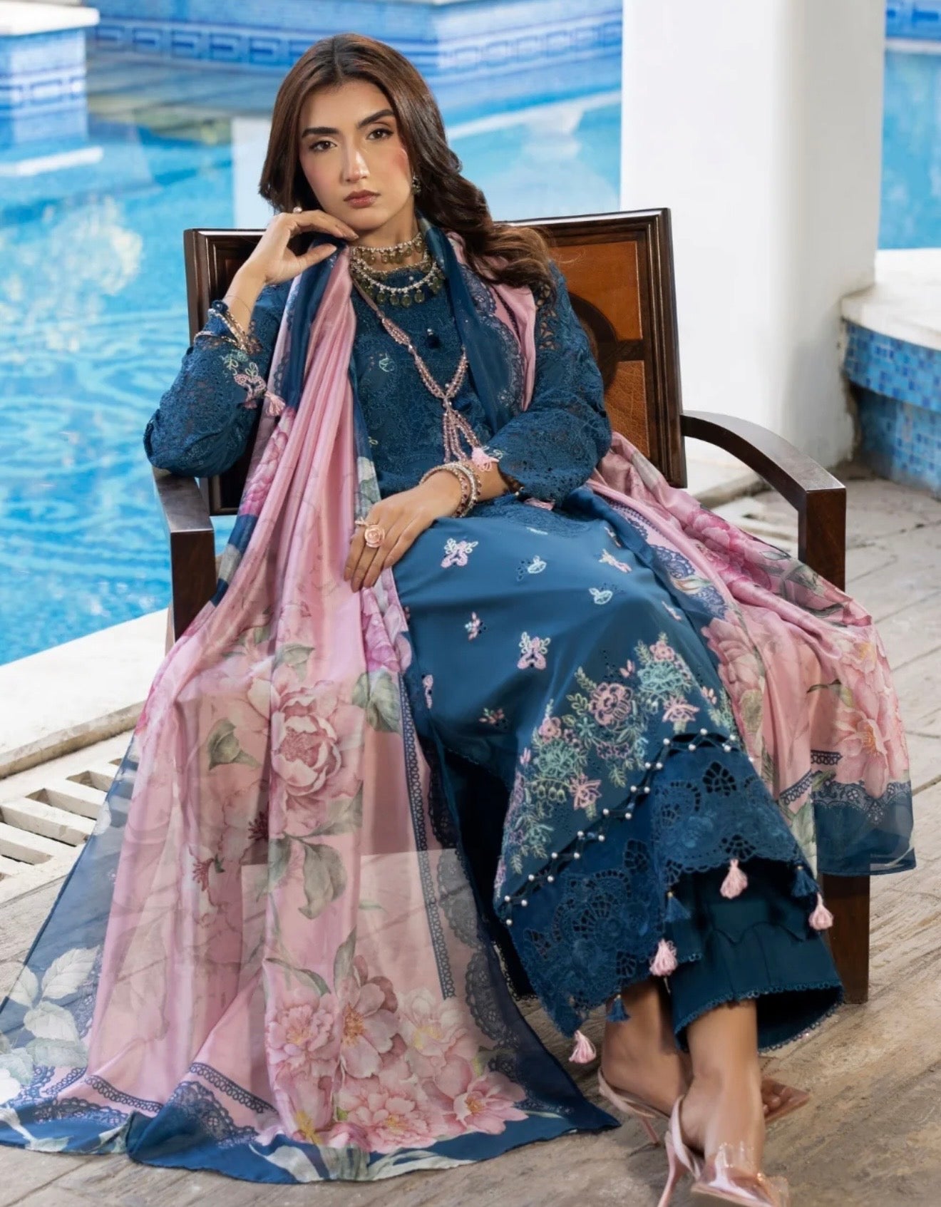 Maria b gulmina luxury lawn embroided 3pc fresh arival on huge off