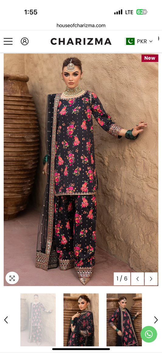 Charizma raw silk embroided formal 2pc (bfresh)
