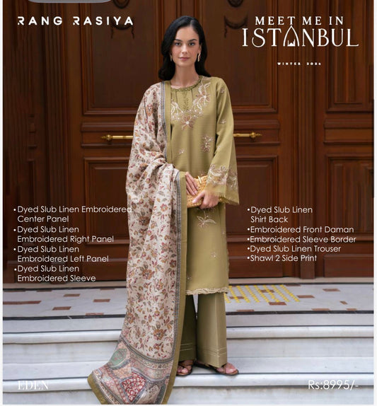 Rang rasiya luxury embroidered 3pc winter