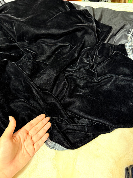 Velvet 2pc (9000micro) complete 5 yard fabric black color