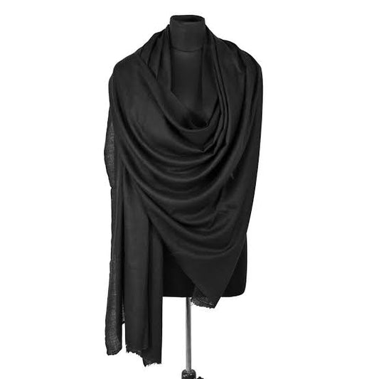 Plain wools shawl black color