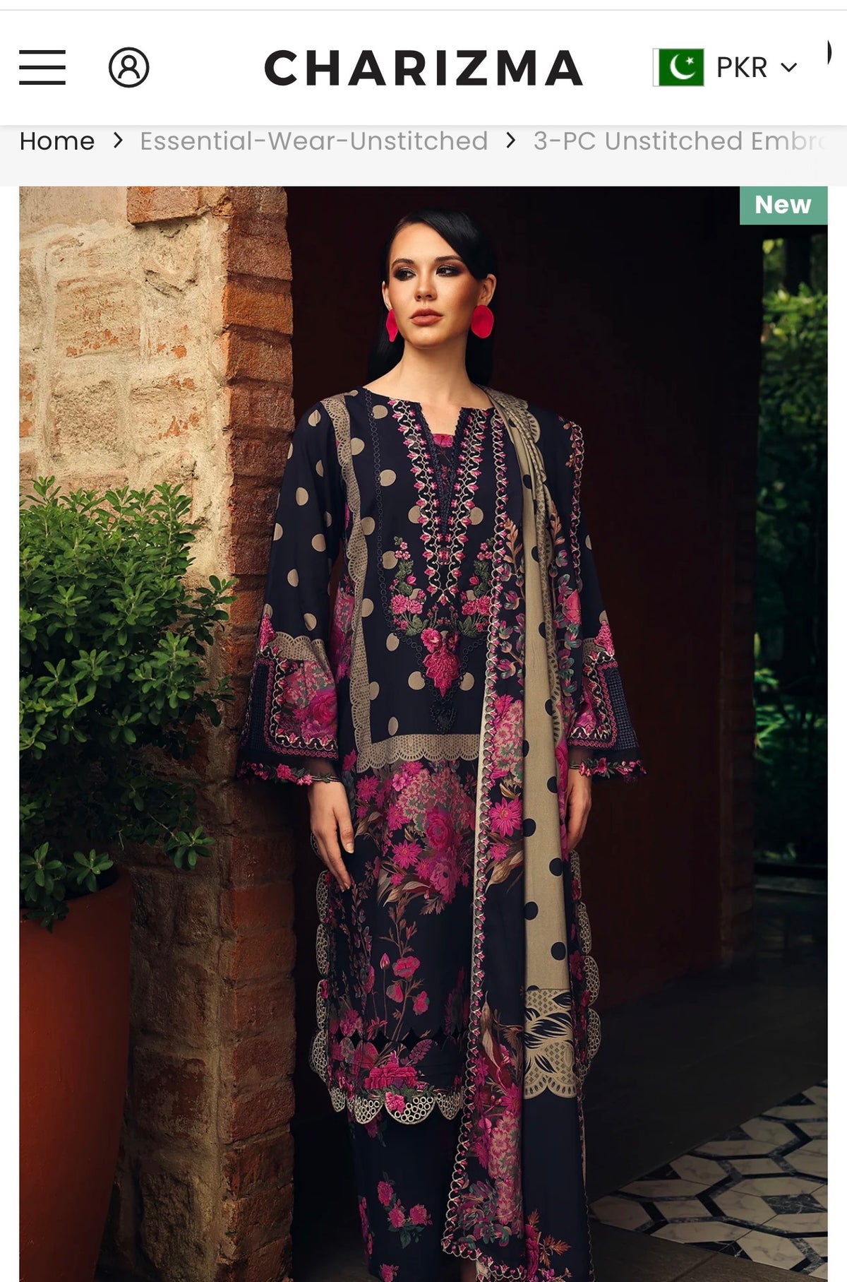 Charizma staple 3-PC UNSTITCHED EMBROIDERED LINEN COLLECTION CCW7-08