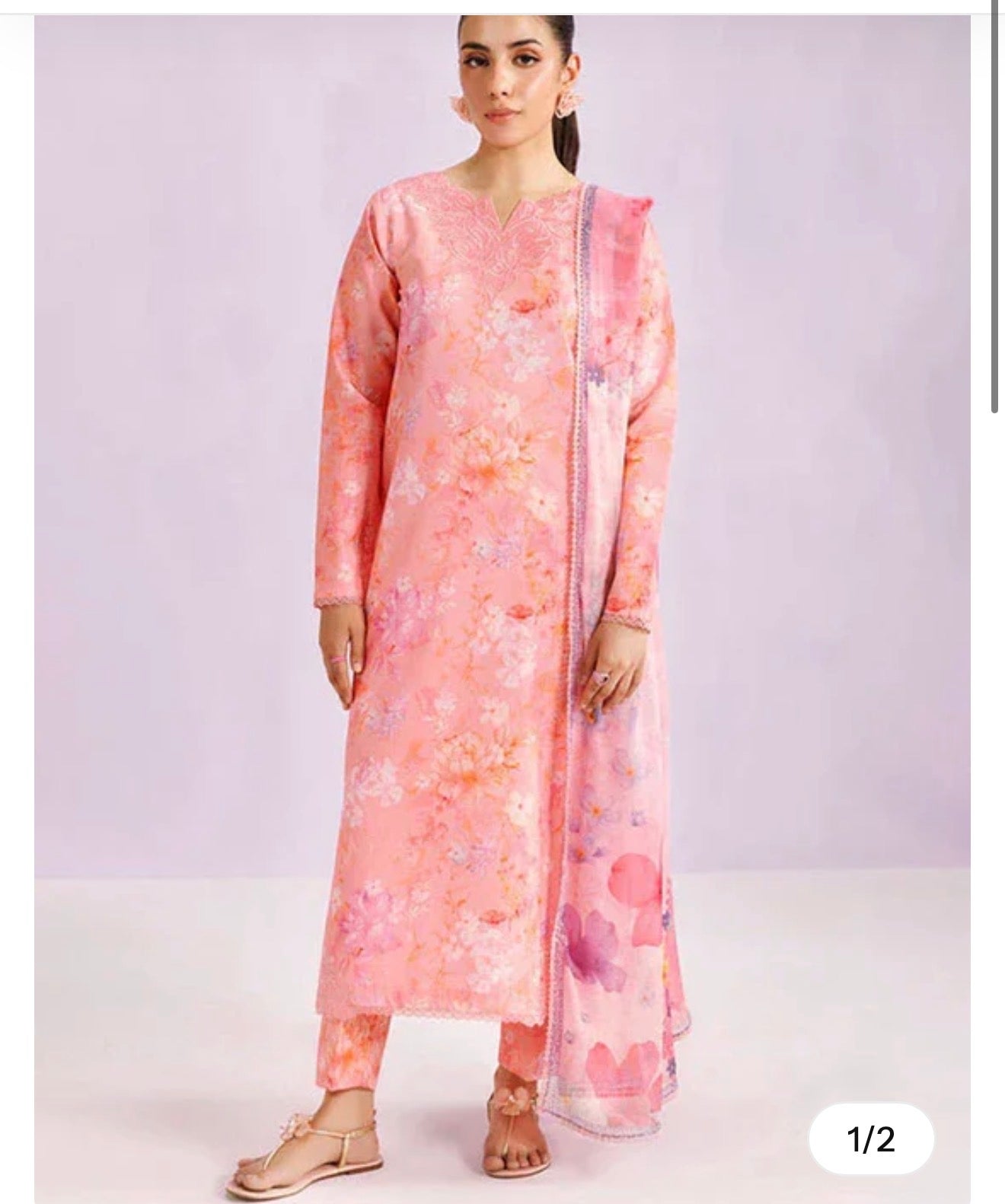 Farasha by baroque lawn embroided 3pc