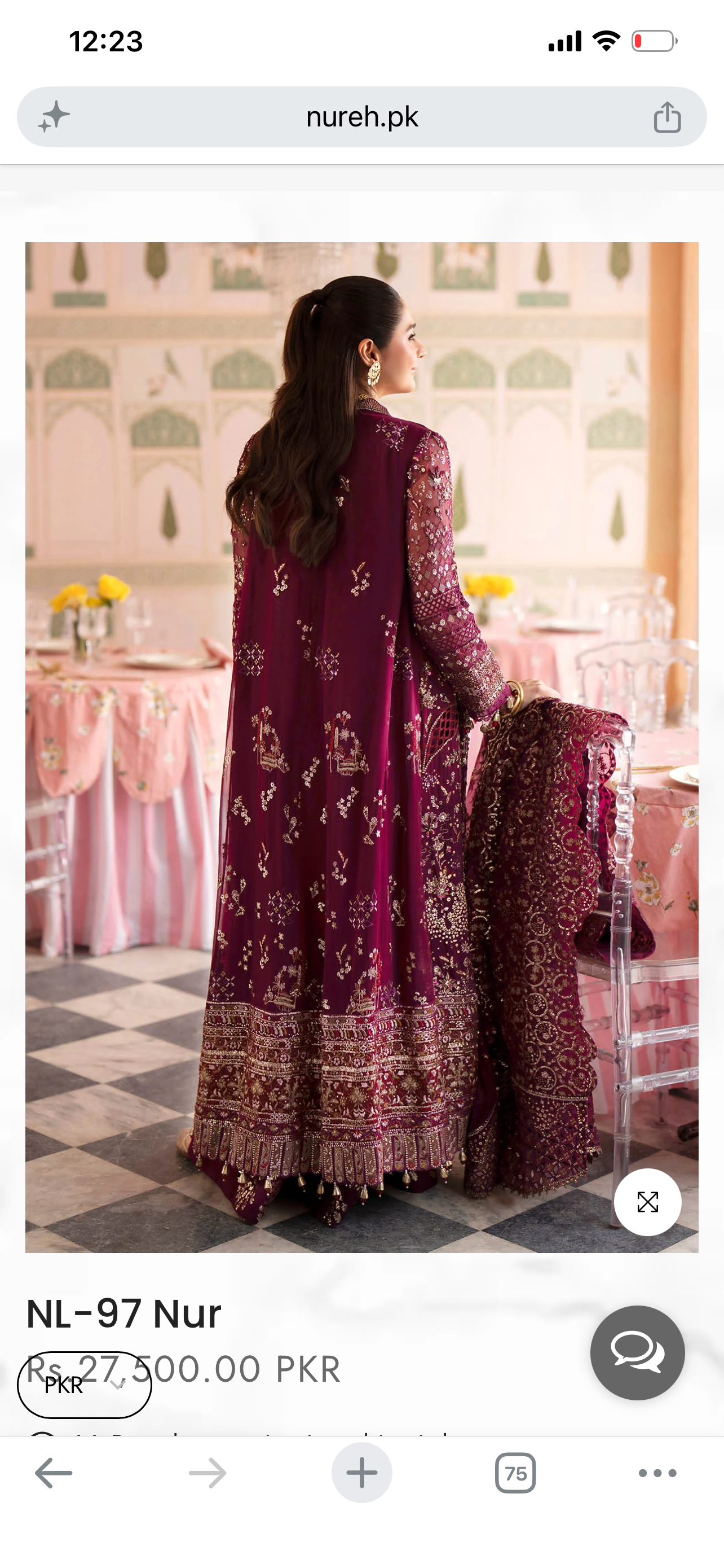 Nureh jhoomroo luxury formal (pure chiffon)