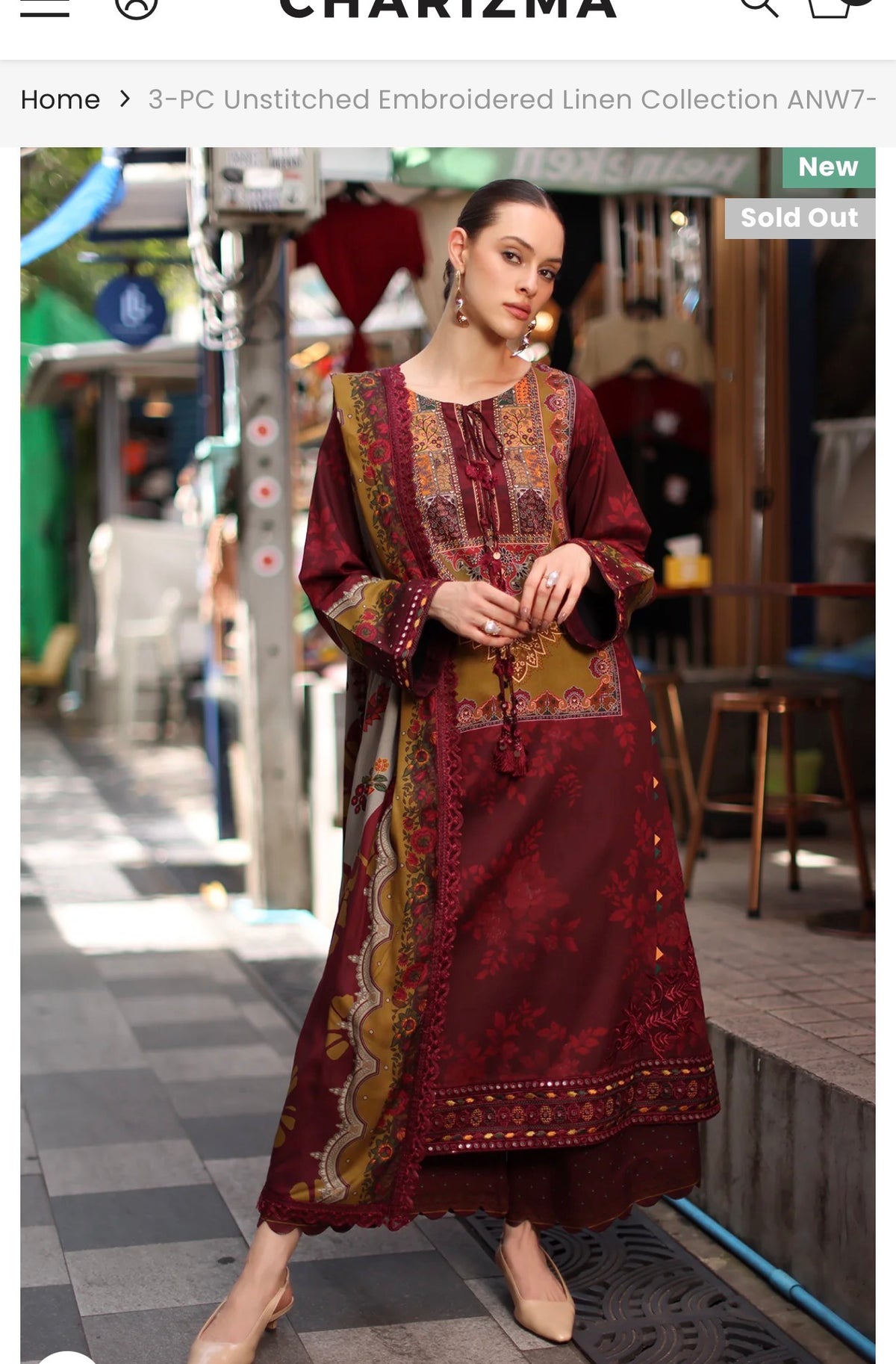 Charizma Aniq 3-PC UNSTITCHED EMBROIDERED LINEN