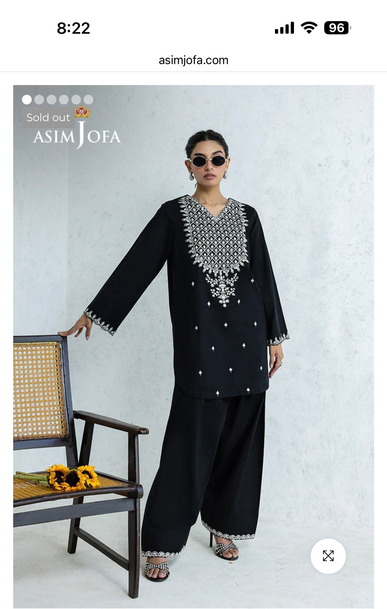 Asim jofa luxury  embroided cotton shirt trouser  (shirt length 33)prebooking dispatch 5 days bad