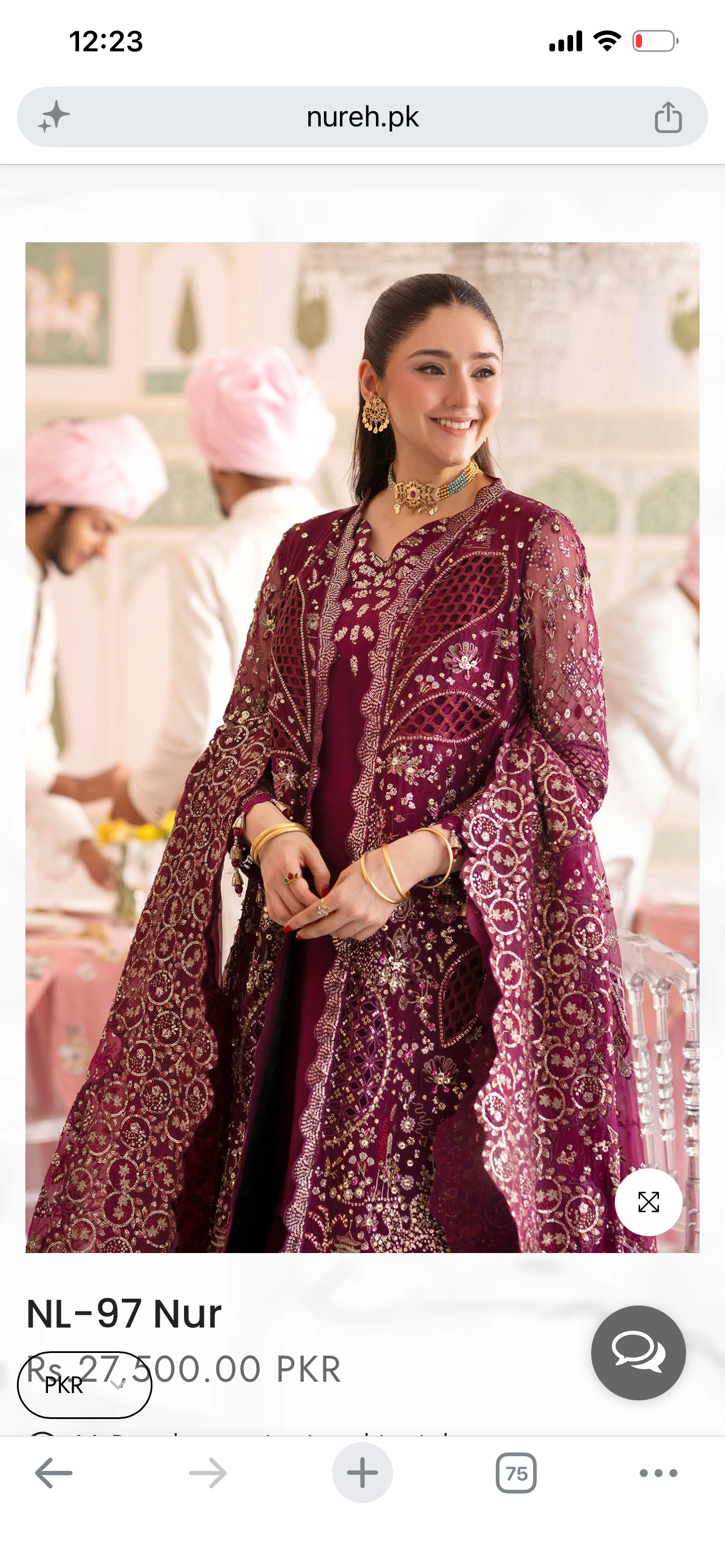 Nureh jhoomroo luxury formal (pure chiffon)