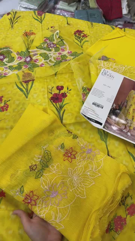 Parishay luxury lawn 3pc with patches clearance sale