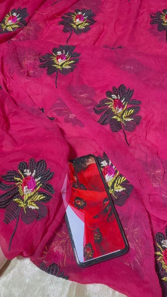 Ethnic embroided chiffon 2pc