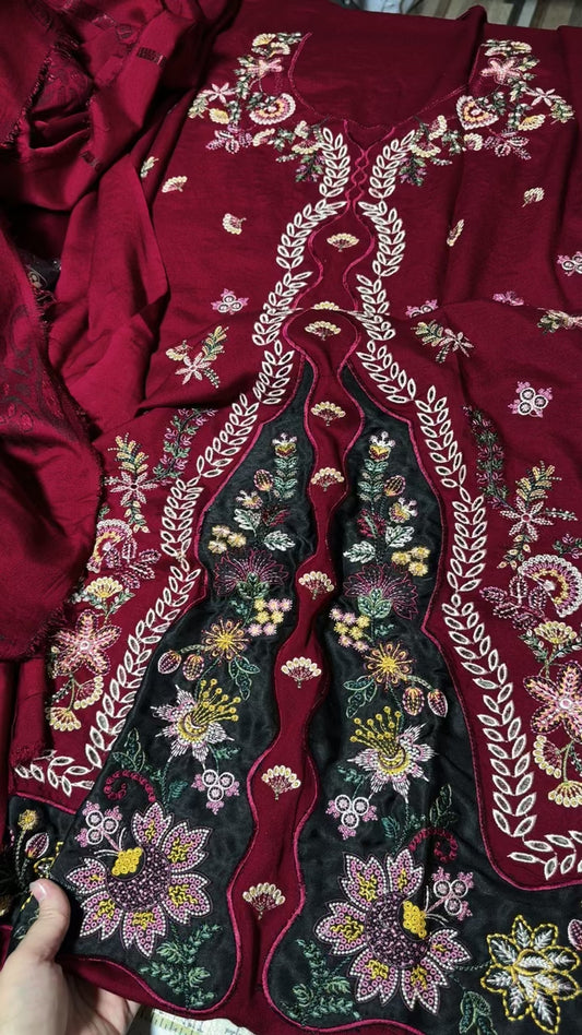 Riaz arts nureh luxury embroided 3pc