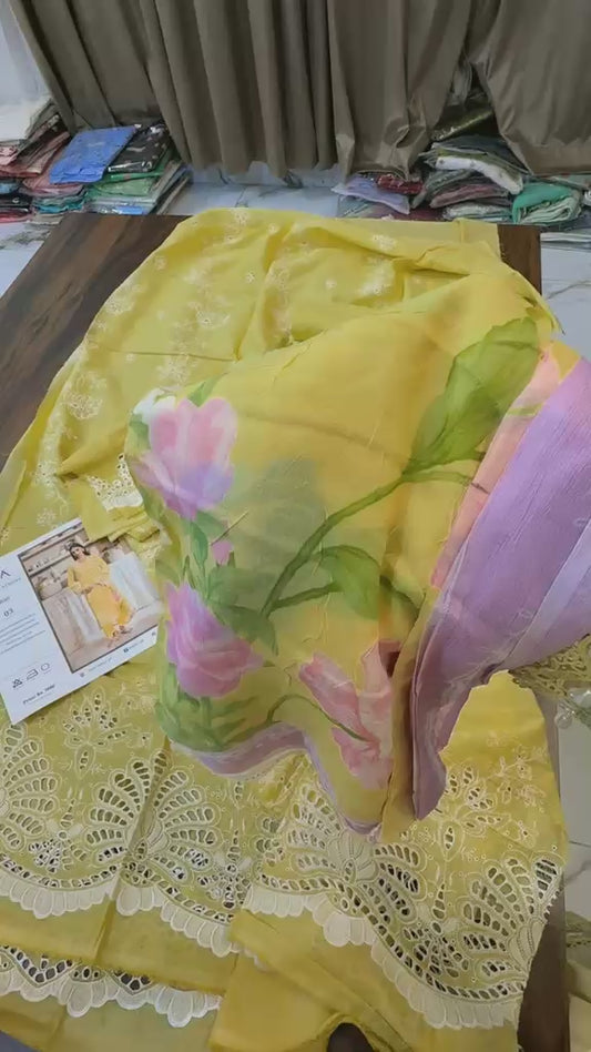 Rajbari luxury embroided lawn 3pc