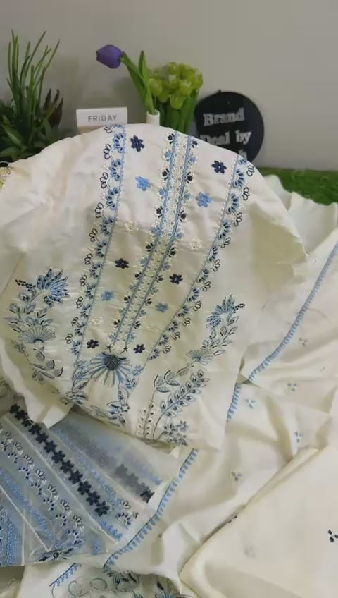 Riaz arts luxury embroidered 3pc winter