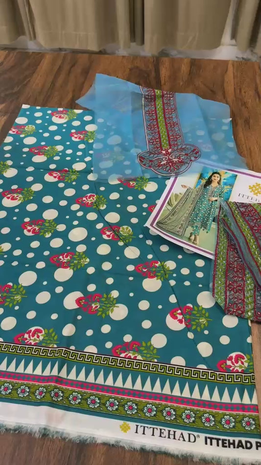 All over printed lawn 2pc with patch