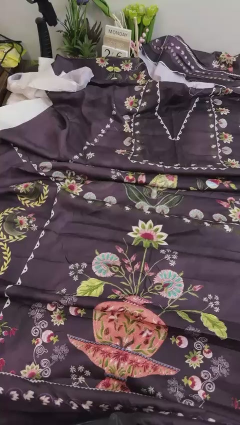 Ethnic printed kaftan twil marina fabric