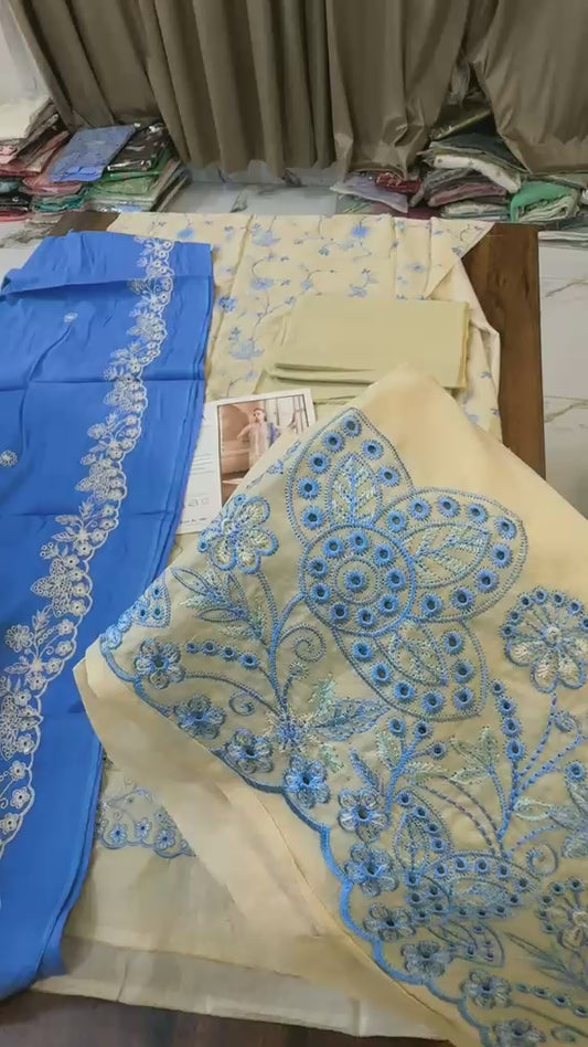 Rajbari luxury embroided lawn 3pc