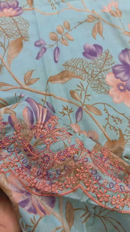 Sapphire embroided lawn 3pc