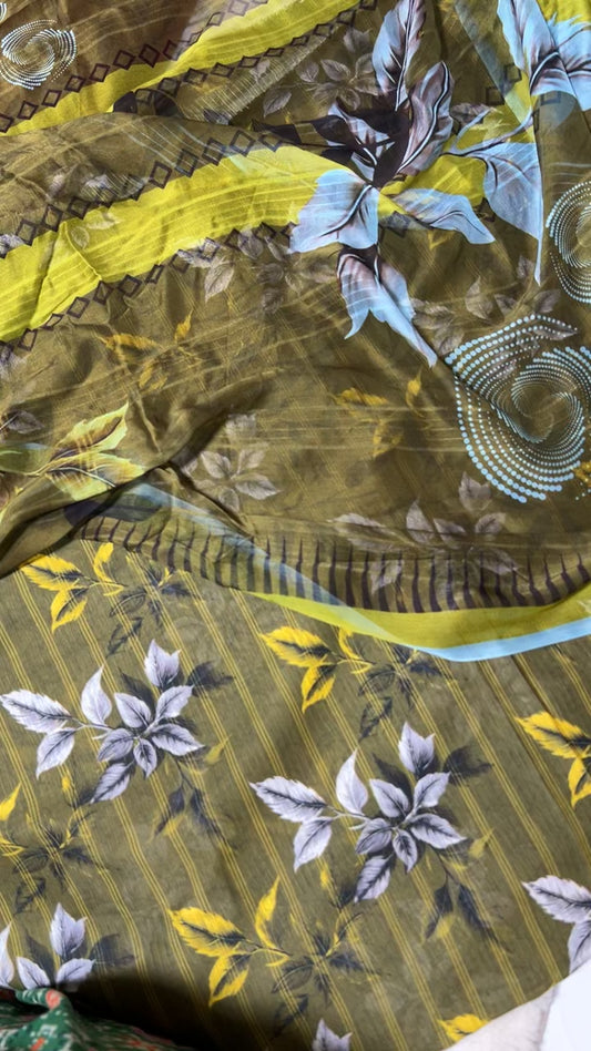 Printed lawn 3pc with chiffon duppata