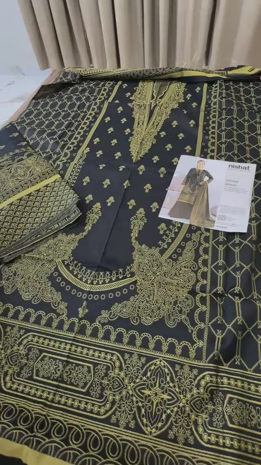 Nishat printed lawn 3pc with patches