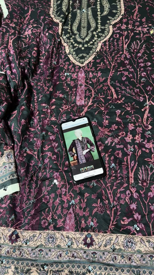 J. Embroided lawn shirt unstitched