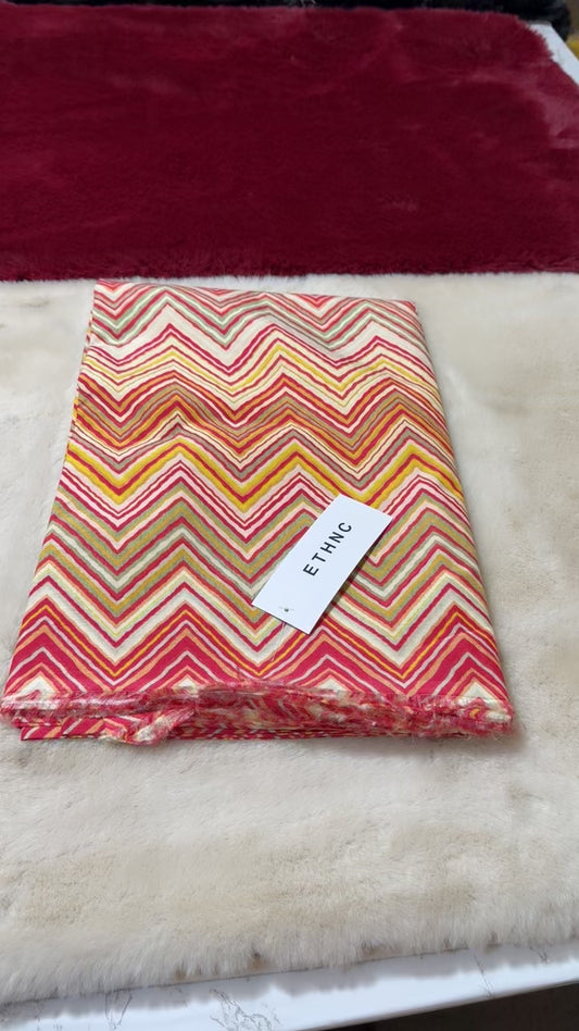 Ethnic printed raw silk 2pc