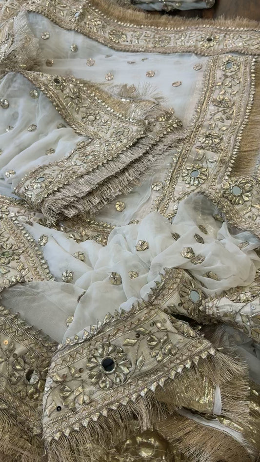 Pure chiffon gotta work duppata dyeable