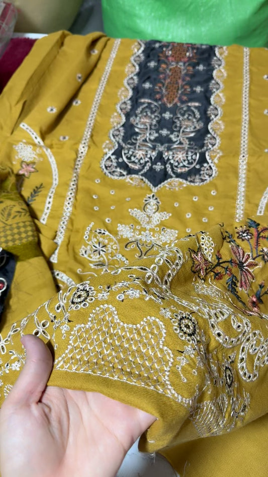 Riaz arts luxury embroided winter 3pc