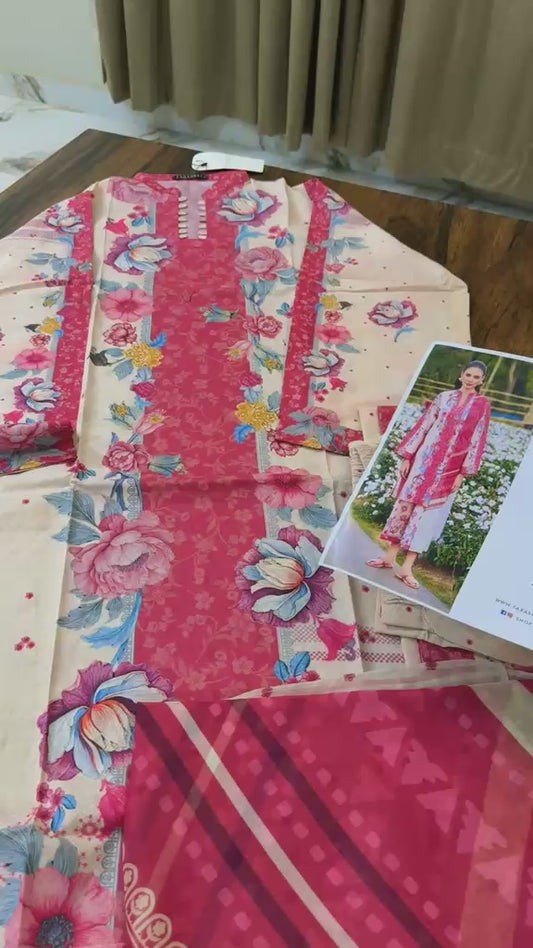 Farasha printed lawn 3pc stitched